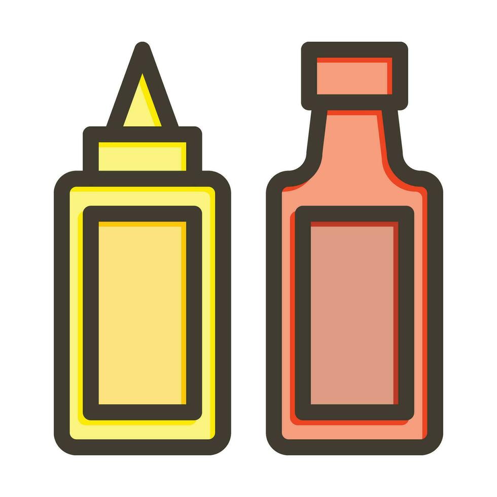 condimentos vetor Grosso linha preenchidas cores ícone para pessoal e comercial usar.