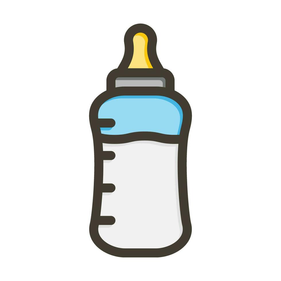 bebê garrafa vetor Grosso linha preenchidas cores ícone para pessoal e comercial usar.