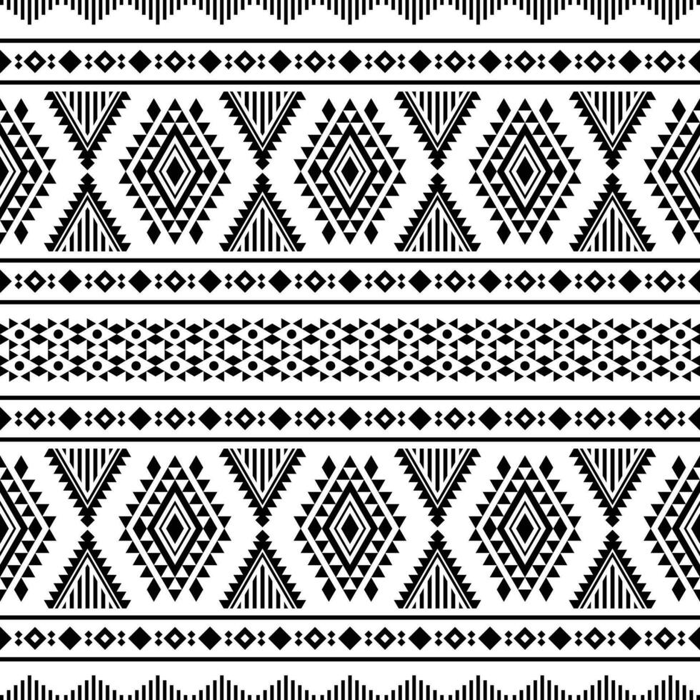 asteca e navajo tribal fundo vetor. desatado nativo étnico padronizar. geométrico estilo Projeto para impressão tecido e roupas. Preto e branco cor. vetor
