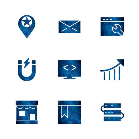 Conjunto de vetor SEO Search Engine Optimization Icons