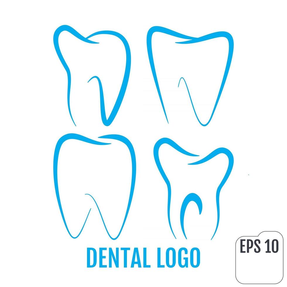 conjunto de logotipos de clínica odontológica logotipo de consultório odontológico vetor