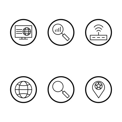 Conjunto de vetor SEO Search Engine Optimization Icons