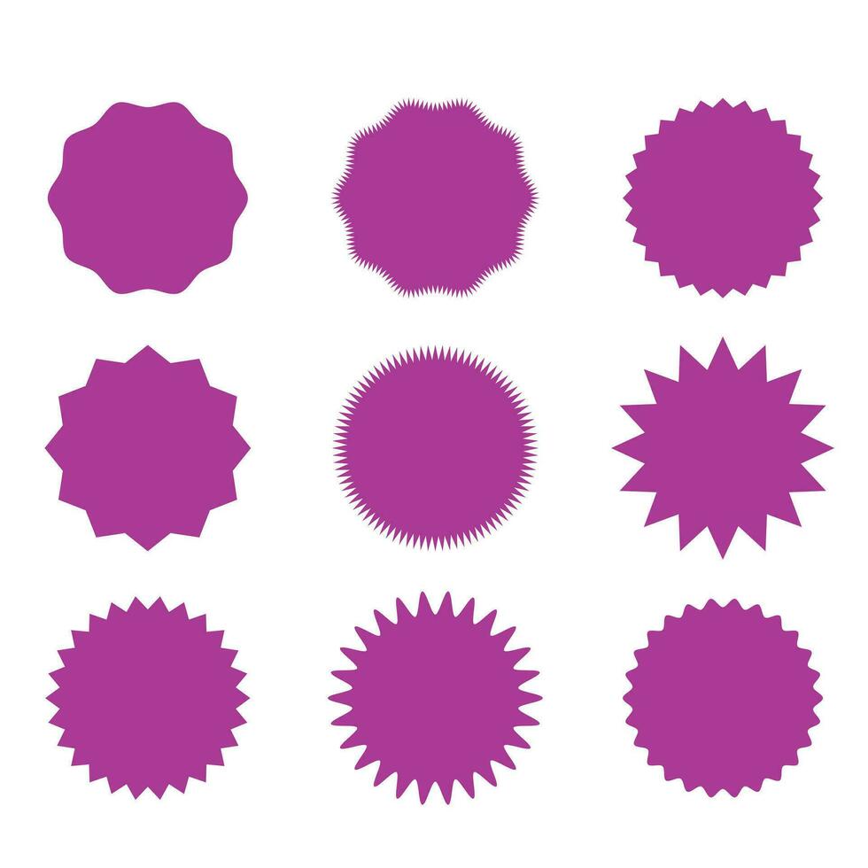conjunto do ícones Distintivos explosão estelar, reluzente, rótulo, adesivo. vetor