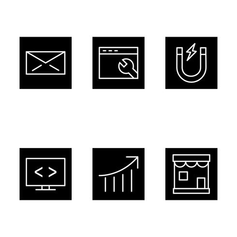 Conjunto de vetor SEO Search Engine Optimization Icons