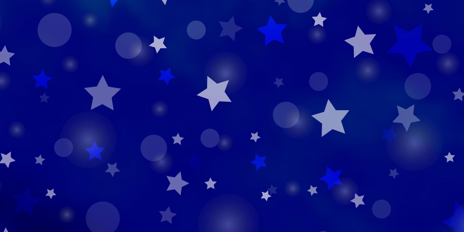 fundo azul claro do vetor com círculos, estrelas.