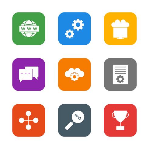 Conjunto de vetor SEO Search Engine Optimization Icons