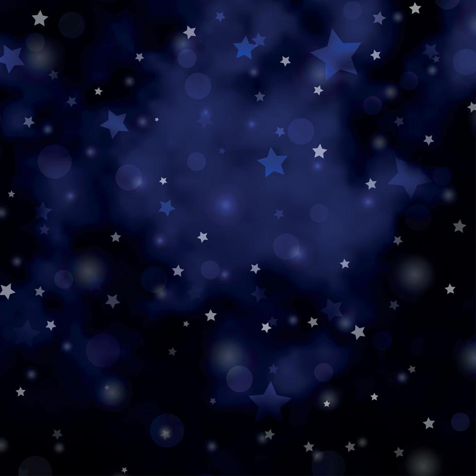 fundo vector azul escuro com círculos, estrelas.