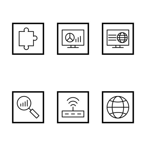 Conjunto de vetor SEO Search Engine Optimization Icons