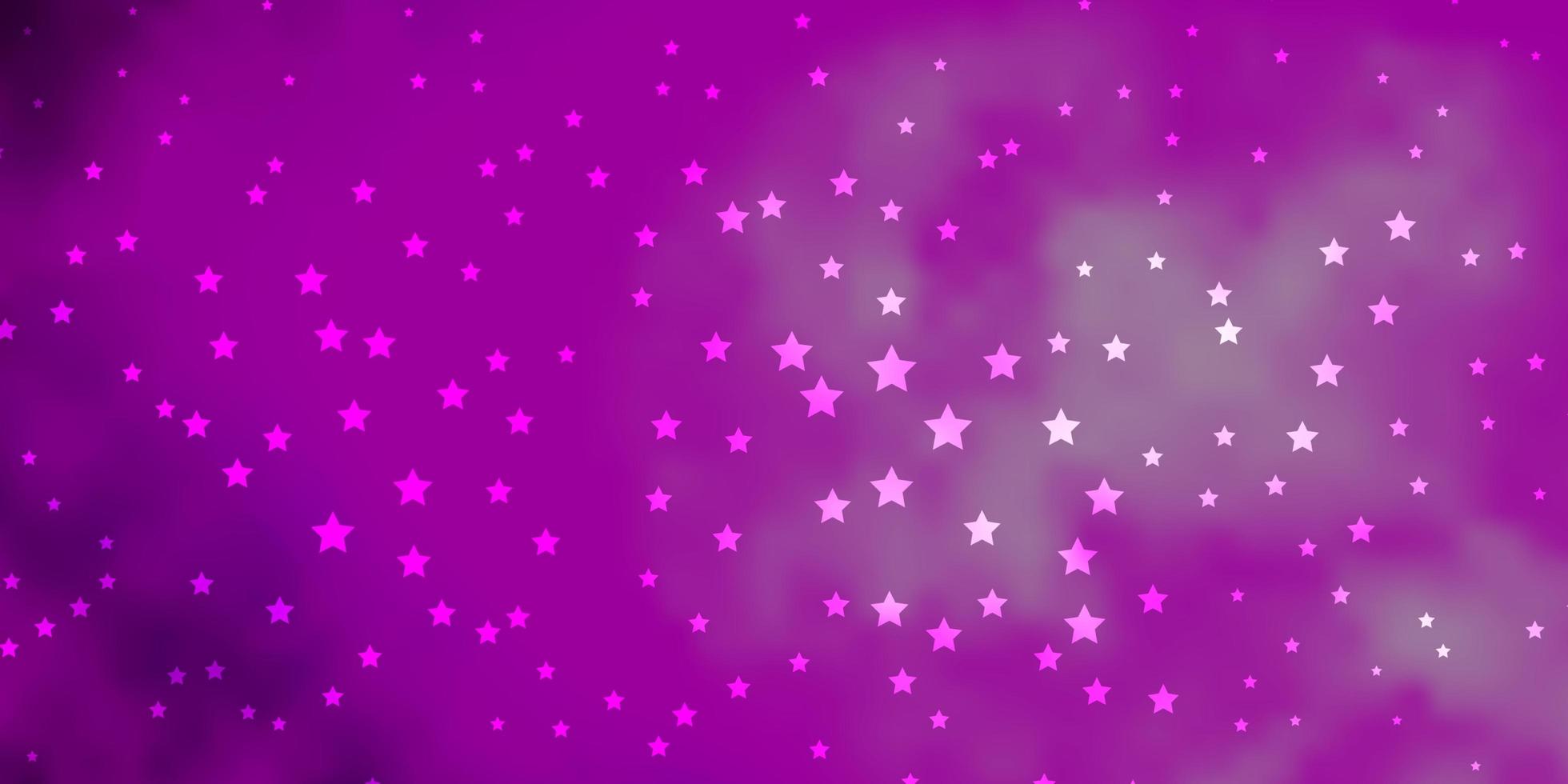 layout de vetor rosa escuro com estrelas brilhantes.