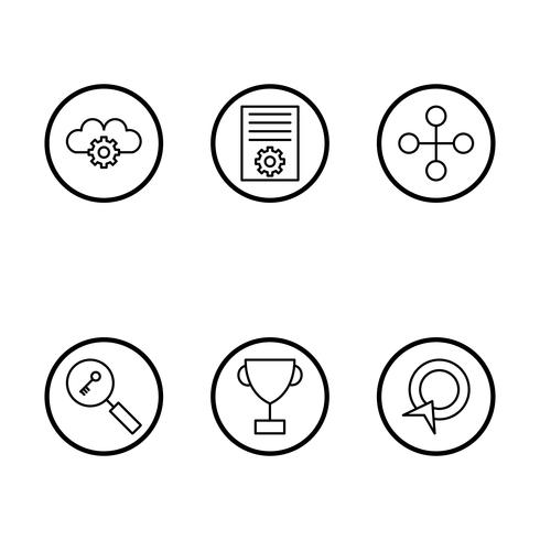 Conjunto de vetor SEO Search Engine Optimization Icons