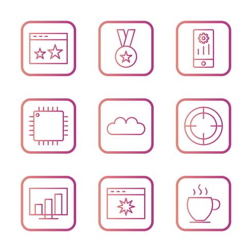 Conjunto de vetor SEO Search Engine Optimization Icons