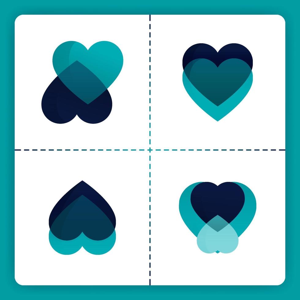 O logotipo do amor com pares transparentes e empilhados pode ser usado para negócios romance organizador de casamento agência de encontros para namorados convite para meninas vetor