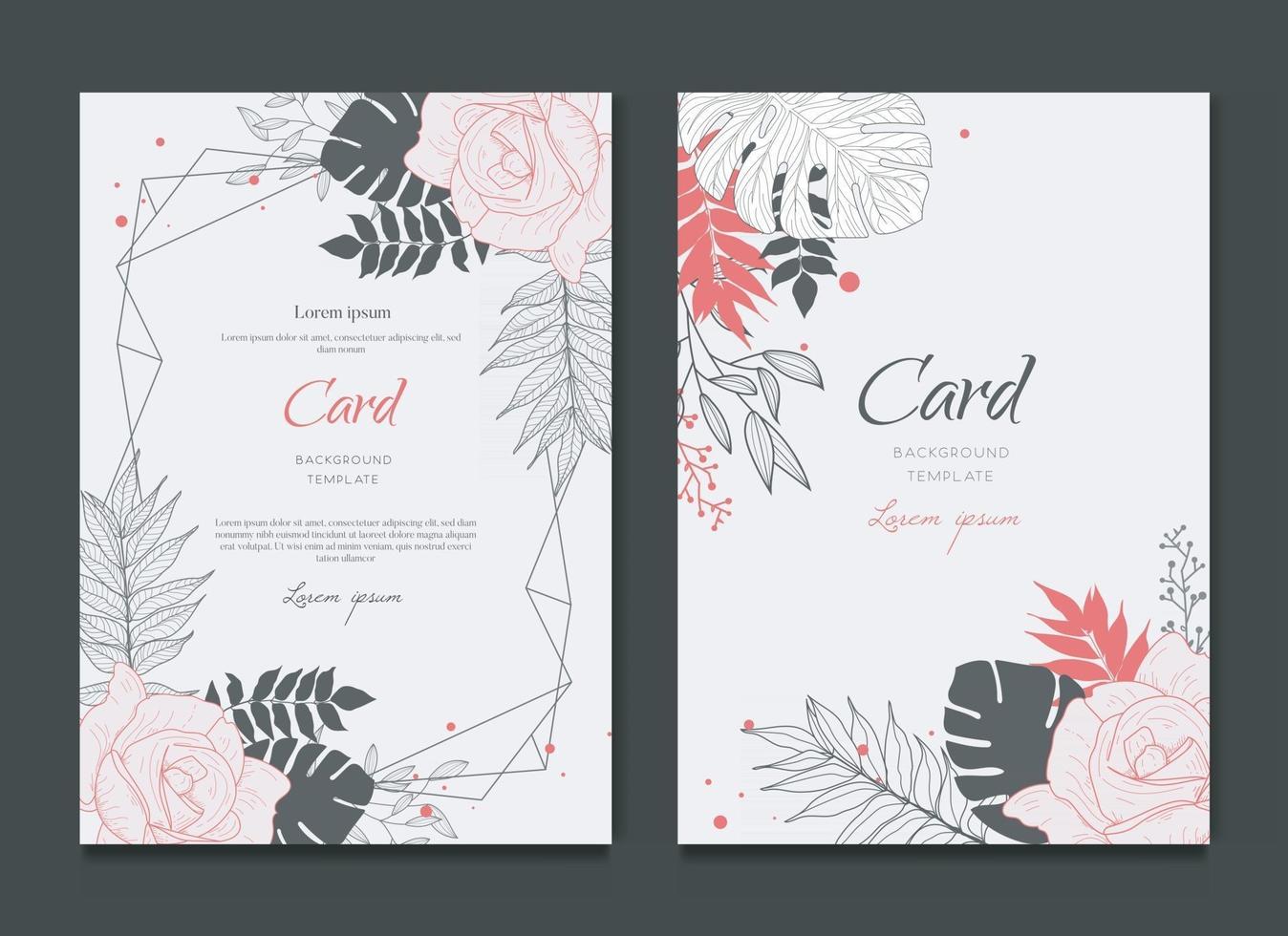 convite de casamento de cartão com moldura floral vetor