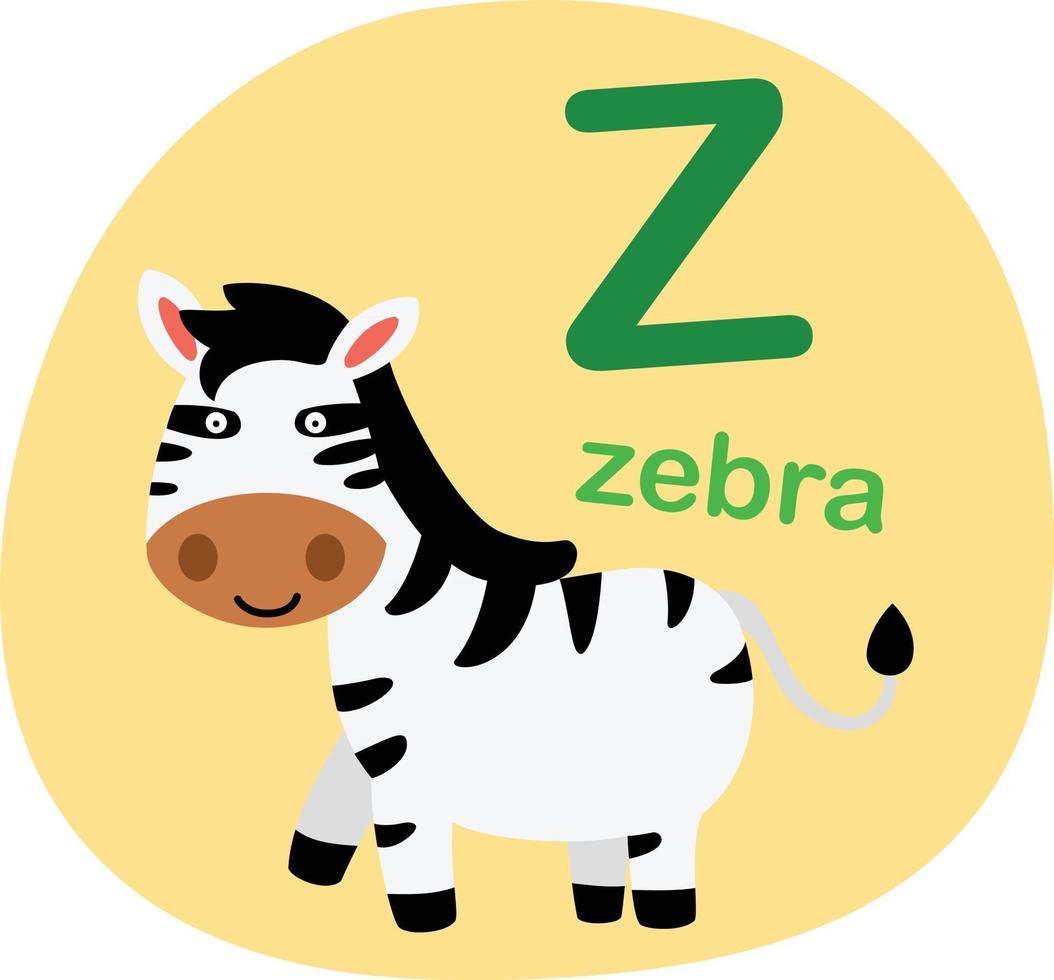 ilustração isolada letra do alfabeto ilustração vetorial z-zebra vetor