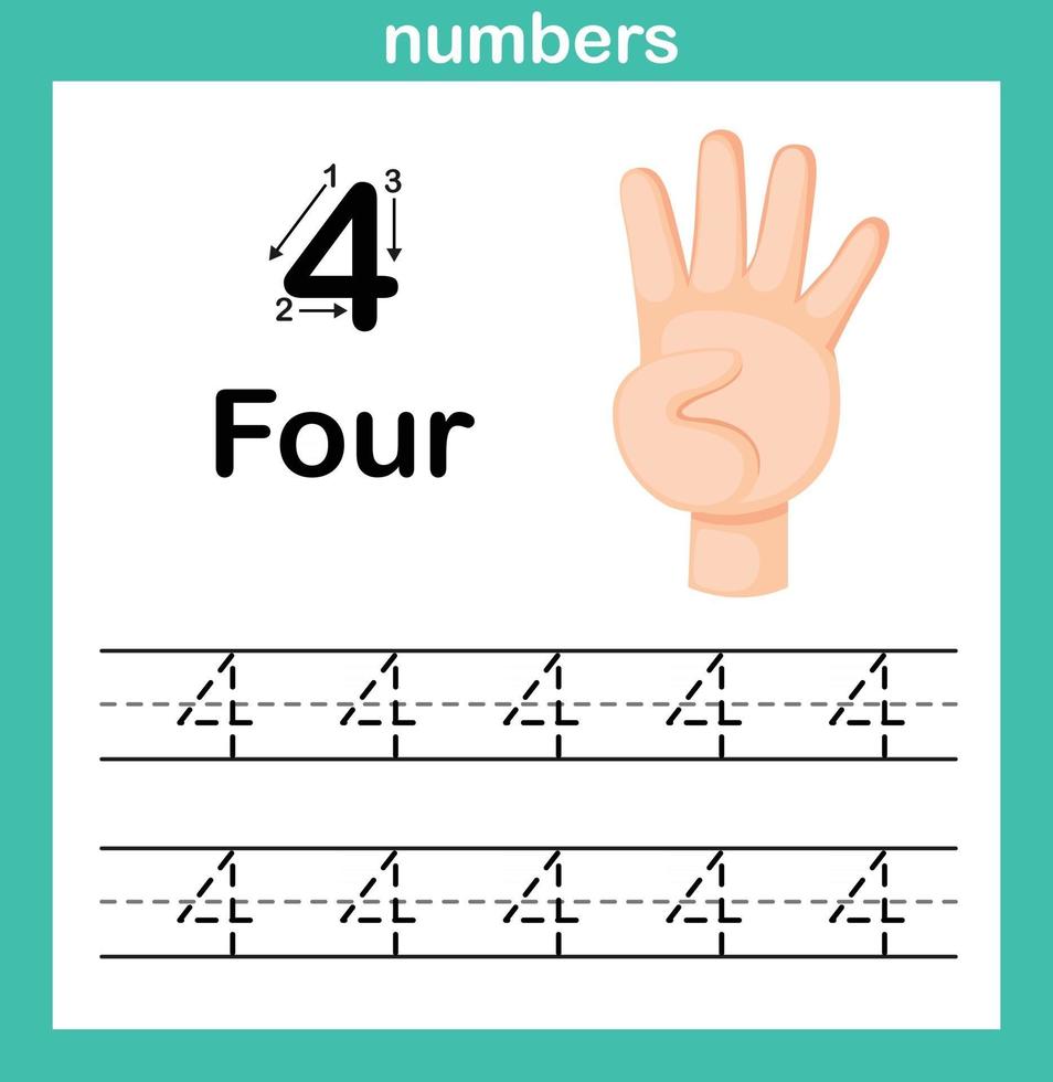 mão count.finger e number, number exercício ilustração vetorial vetor