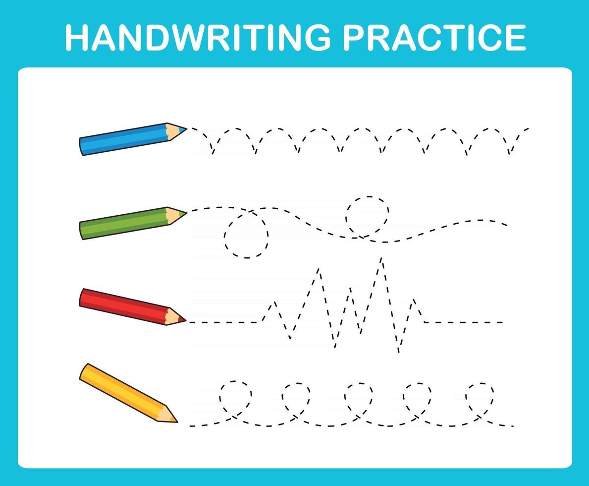 ilustração vetorial de folha de prática de caligrafia vetor