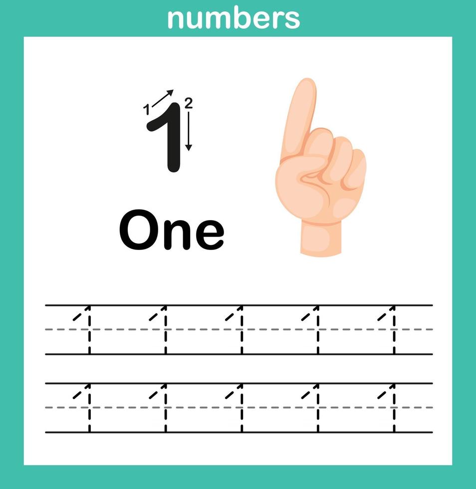 mão count.finger e number, number exercício ilustração vetorial vetor