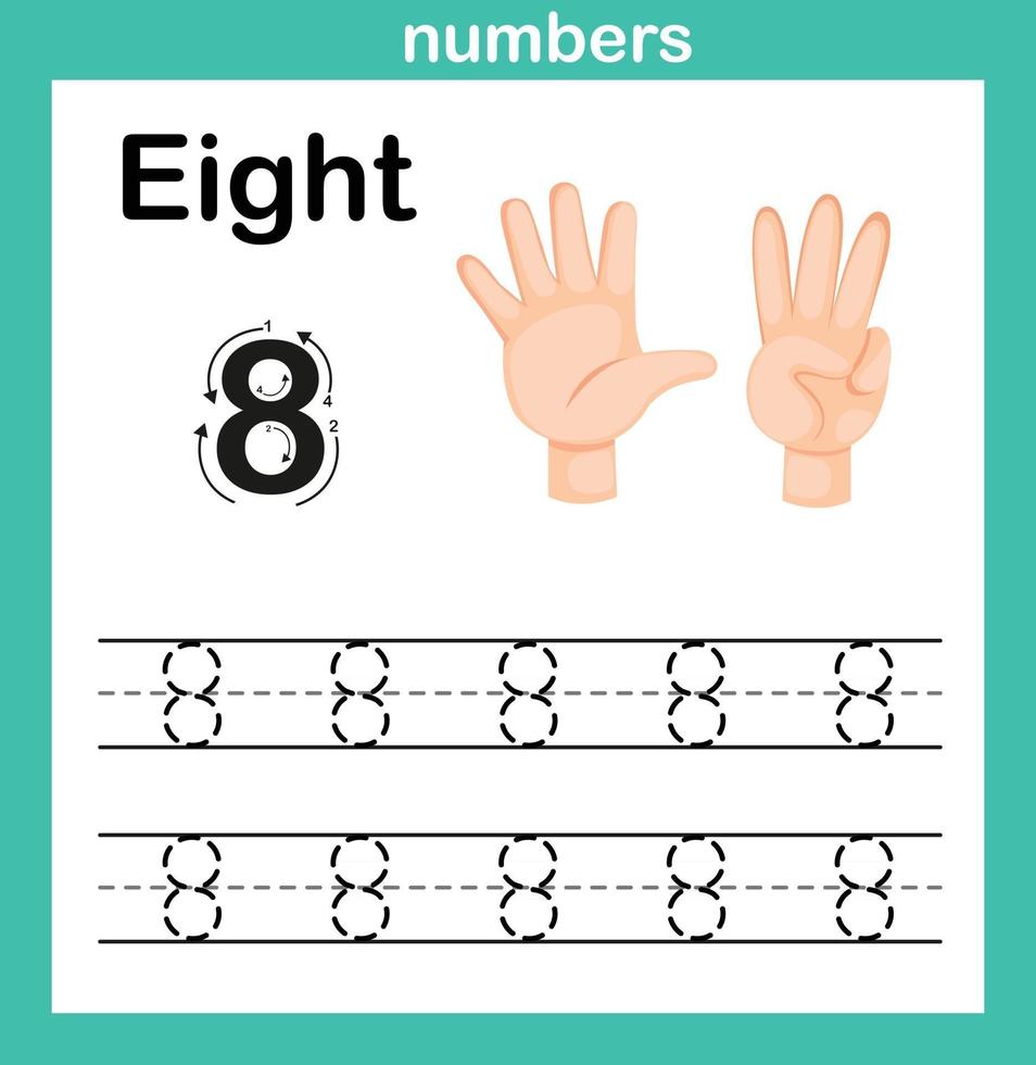 mão count.finger e number, number exercício ilustração vetorial vetor