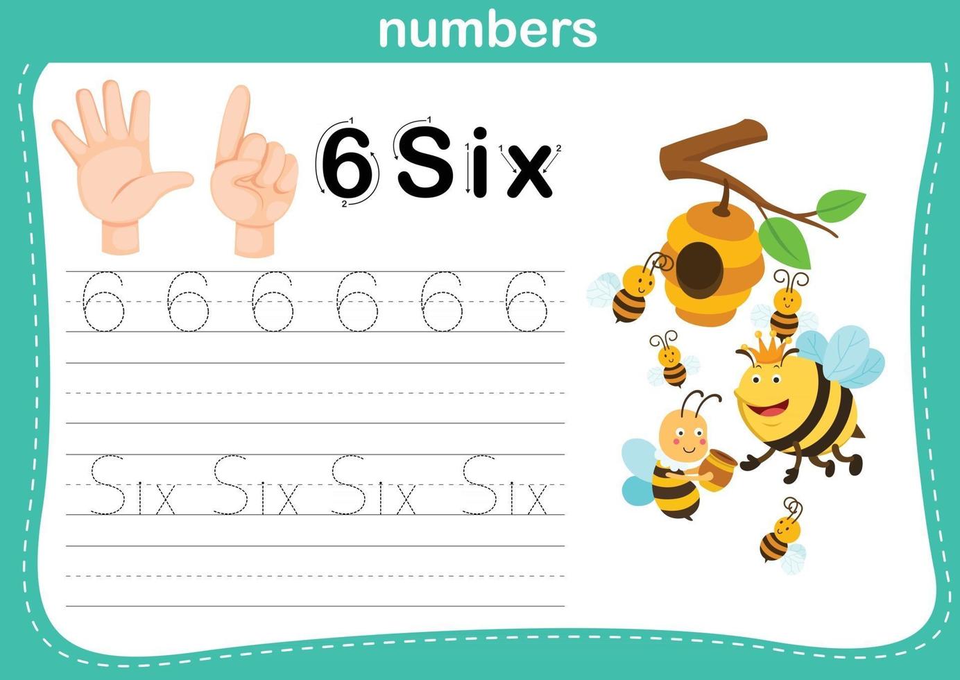 mão count.finger e number, number exercício ilustração vetorial vetor