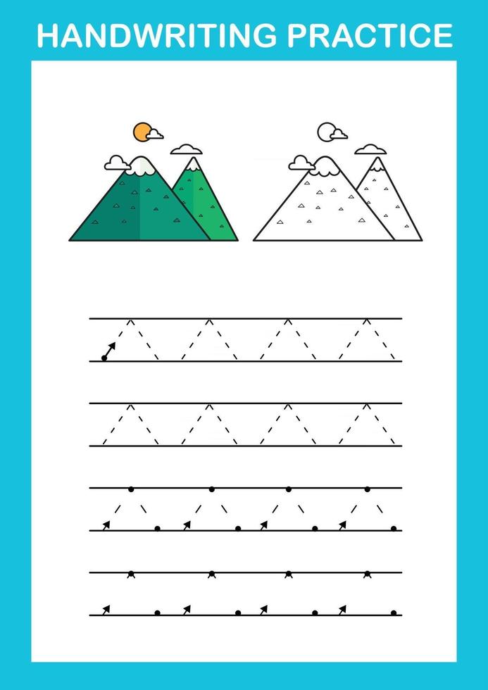 ilustração vetorial de folha de prática de caligrafia vetor