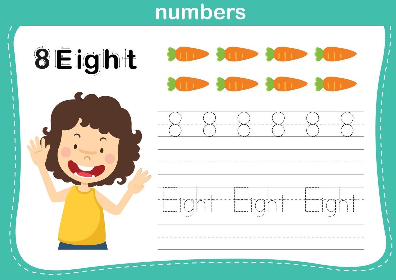 exercício de conexão de pontos e números imprimíveis para ilustração de crianças de pré-escola e jardim de infância, vetor