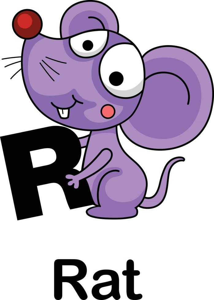 ilustração em vetor r-rato letra do alfabeto
