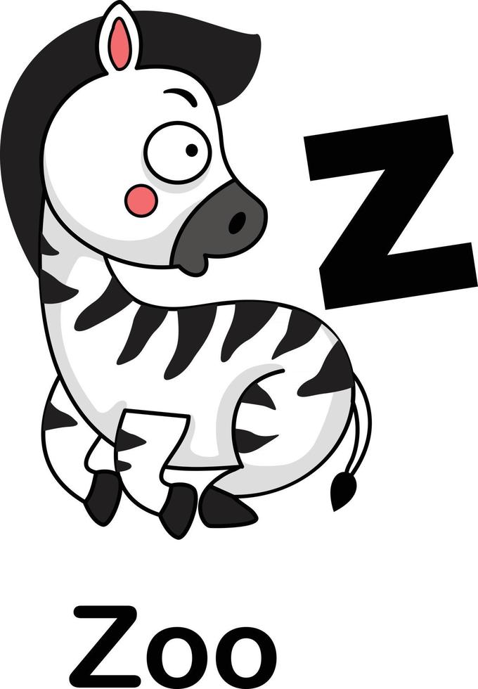 ilustração em vetor alfabeto letra z-zoo