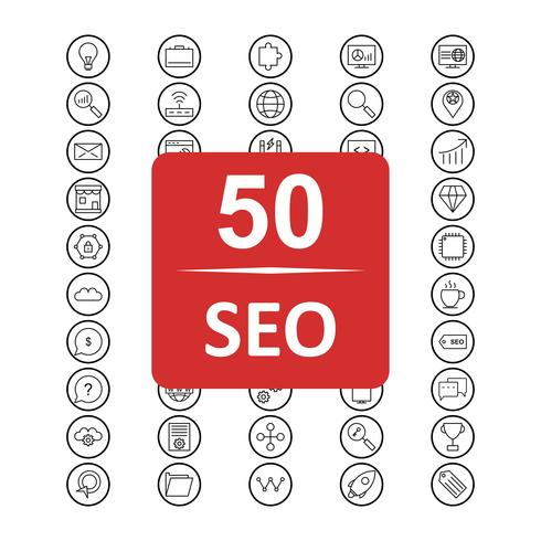 Conjunto de vetor SEO Search Engine Optimization Icons