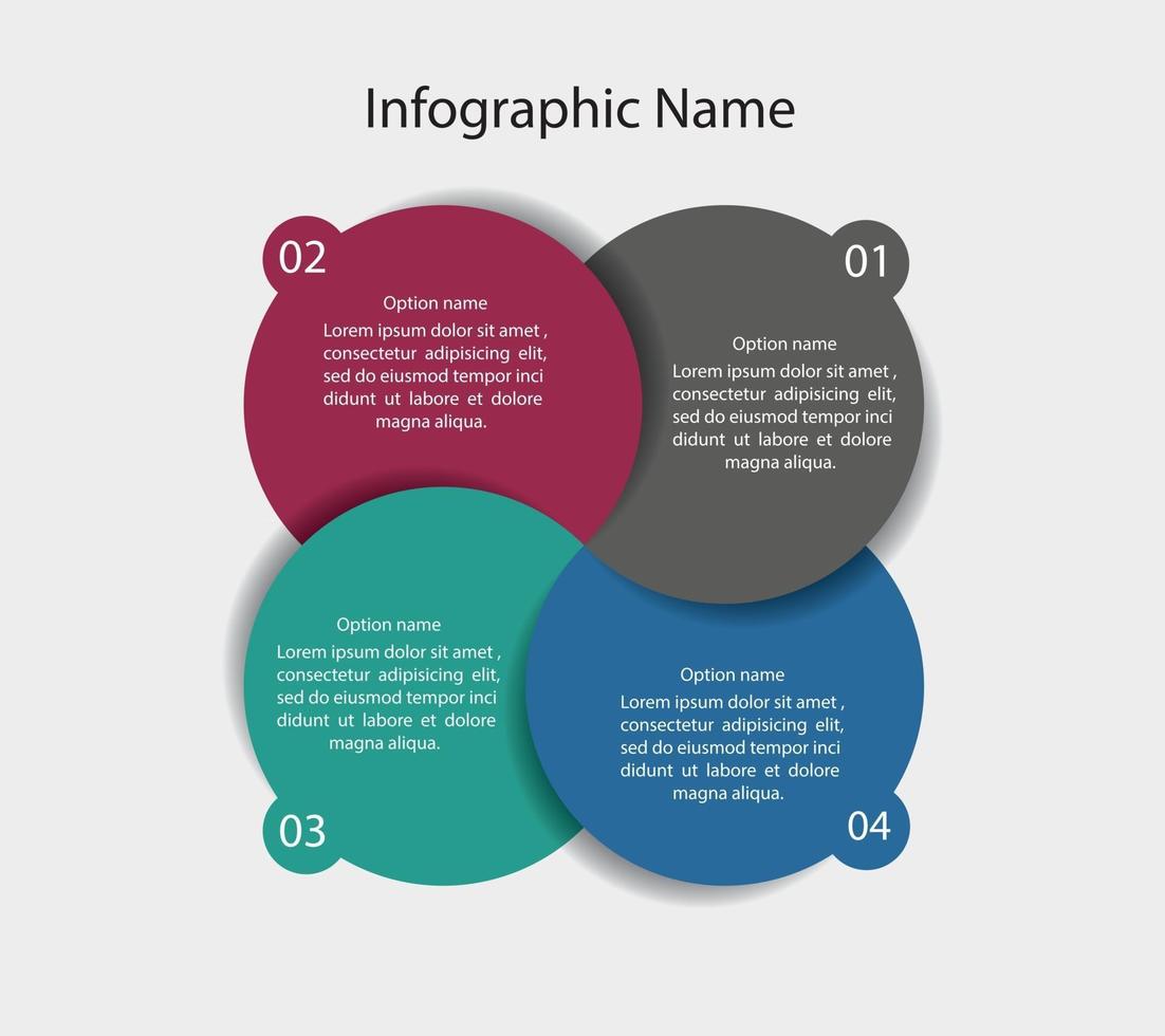 modelo de infográfico de círculo vetor