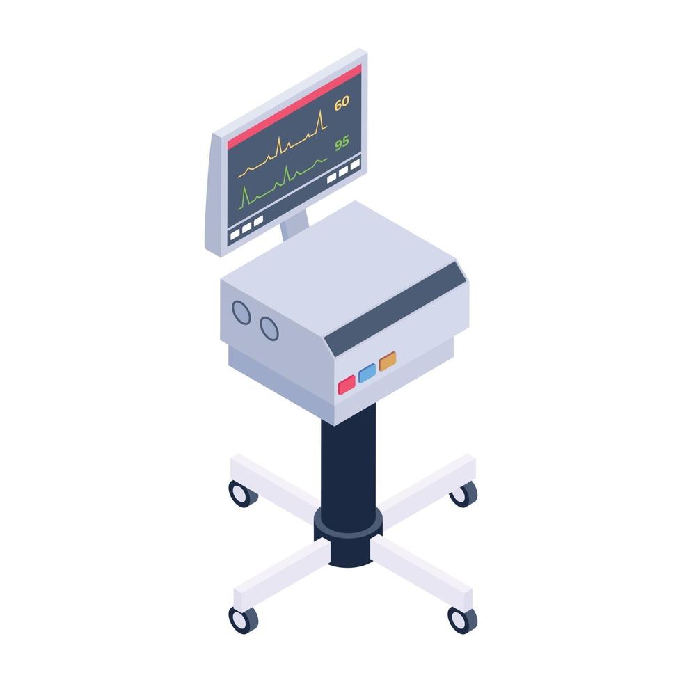 máquina de monitoramento ecg vetor