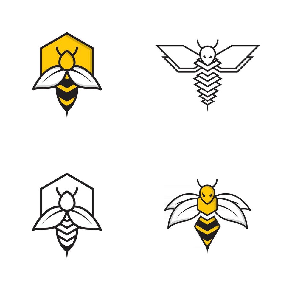 modelo de design de logotipo de abelha animal vetor