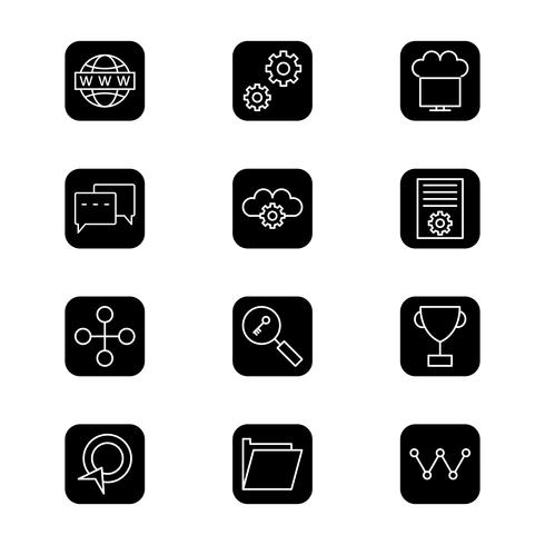 Conjunto de vetor SEO Search Engine Optimization Icons