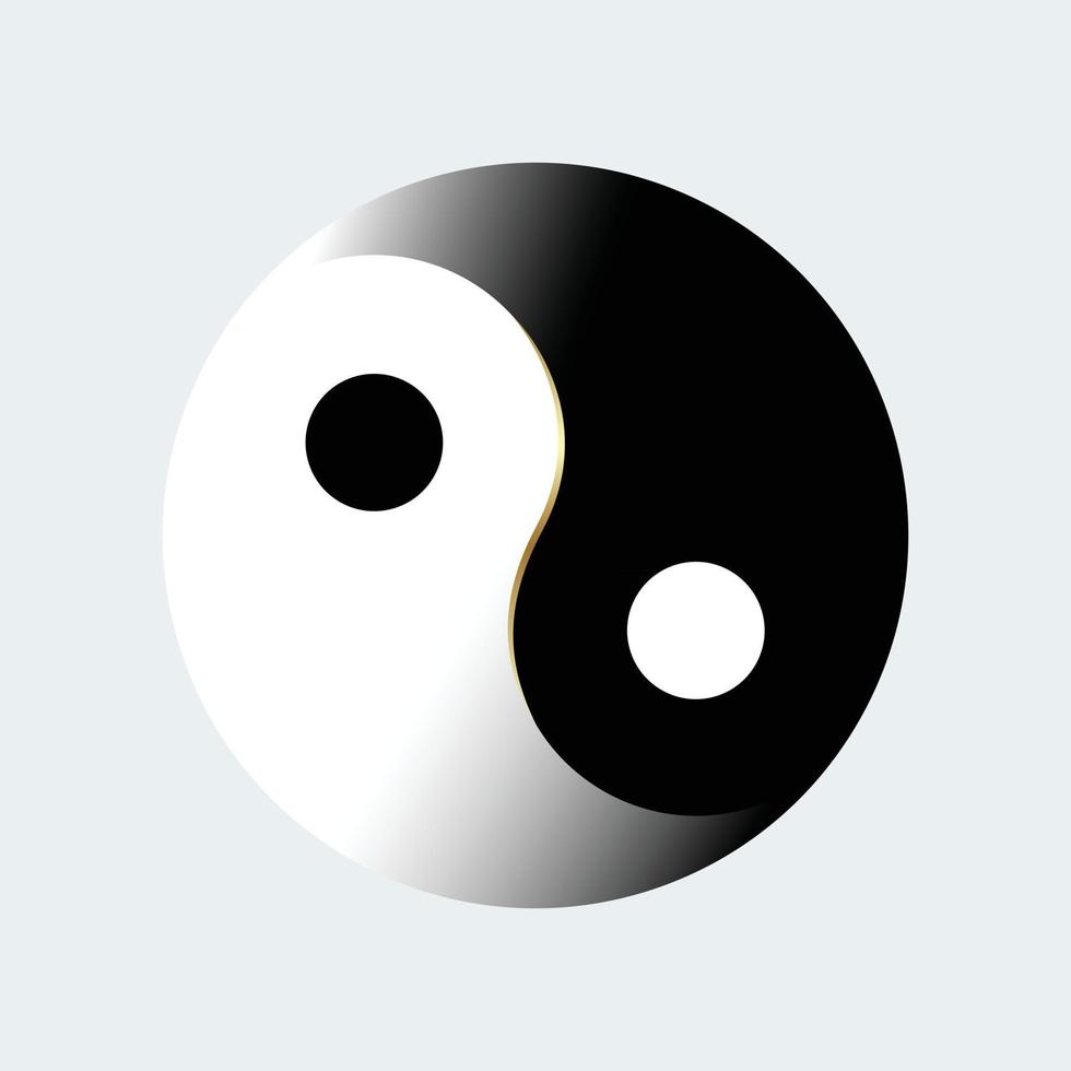 símbolo taijitu preto e branco yin yang em um fundo branco vetor