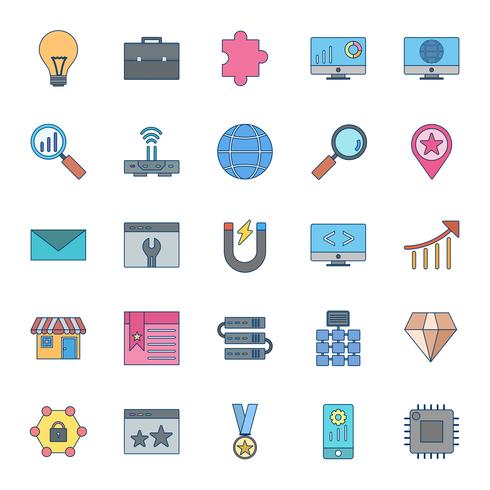 Conjunto de vetor SEO Search Engine Optimization Icons