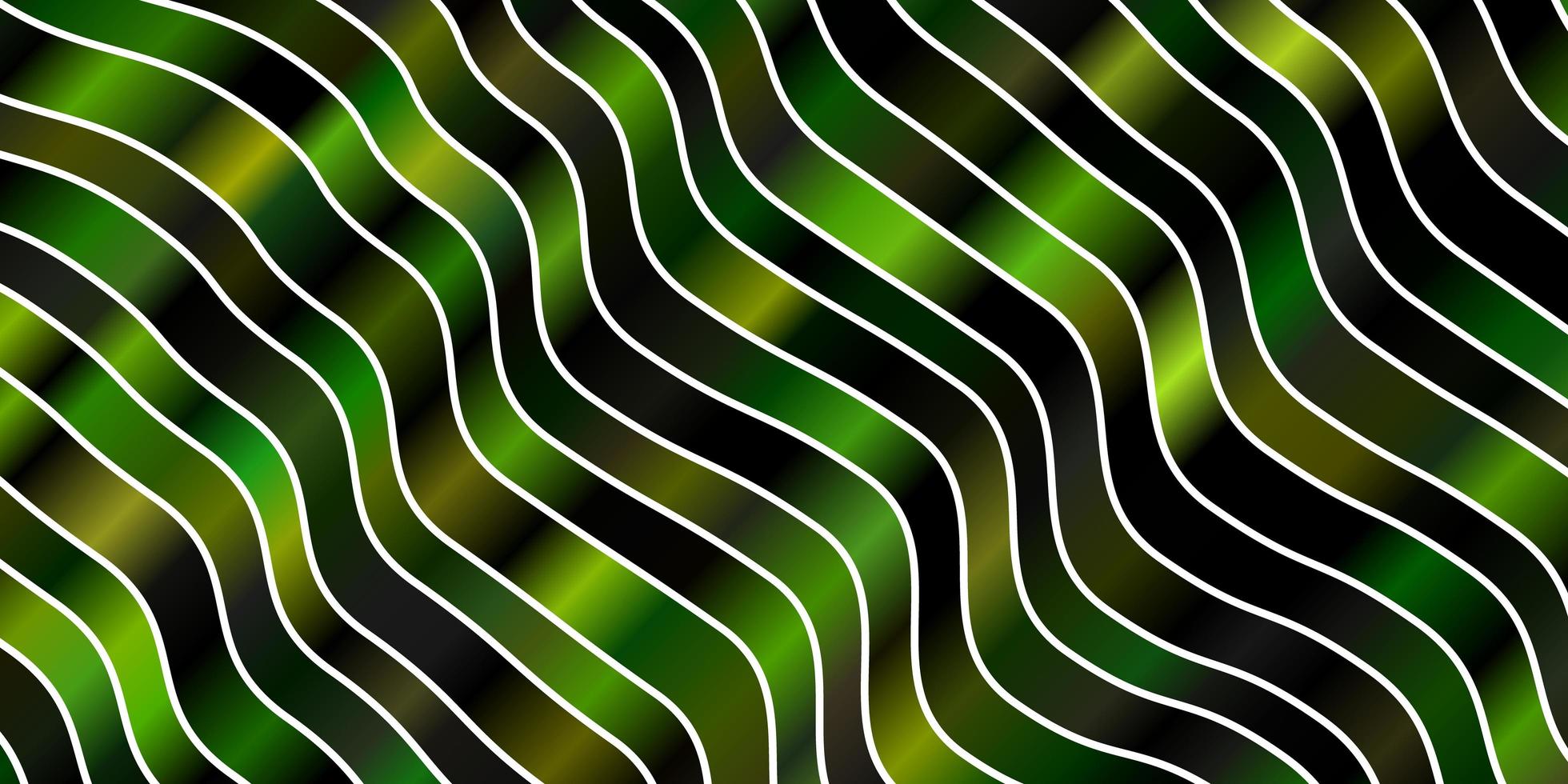 pano de fundo vector verde e amarelo escuro com linhas dobradas.
