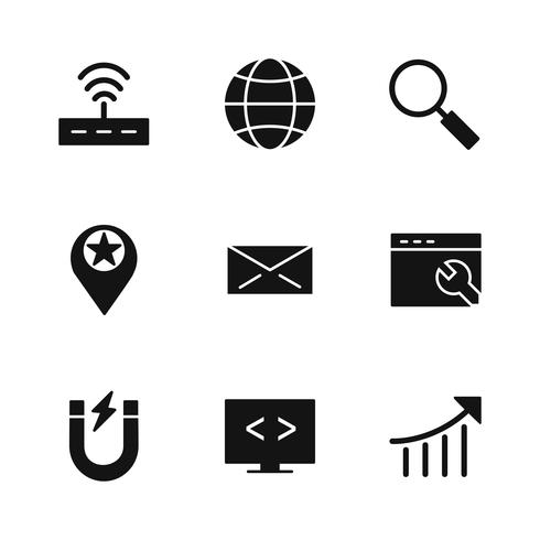 Conjunto de vetor SEO Search Engine Optimization Icons