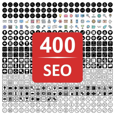 Conjunto de vetor SEO Search Engine Optimization Icons