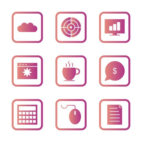 Conjunto de vetor SEO Search Engine Optimization Icons