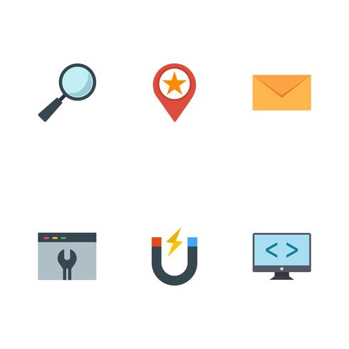 Conjunto de vetor SEO Search Engine Optimization Icons