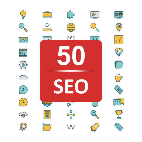 Conjunto de vetor SEO Search Engine Optimization Icons