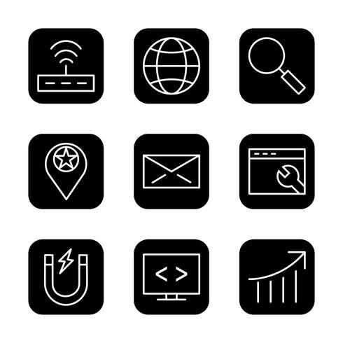 Conjunto de vetor SEO Search Engine Optimization Icons