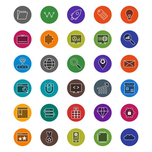 Conjunto de vetor SEO Search Engine Optimization Icons