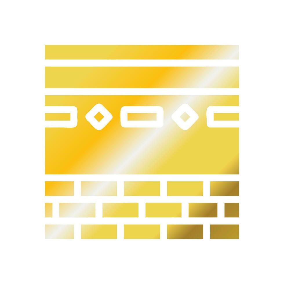 kaaba ícone sólido gradiente dourado cor Ramadã símbolo ilustração perfeito. vetor
