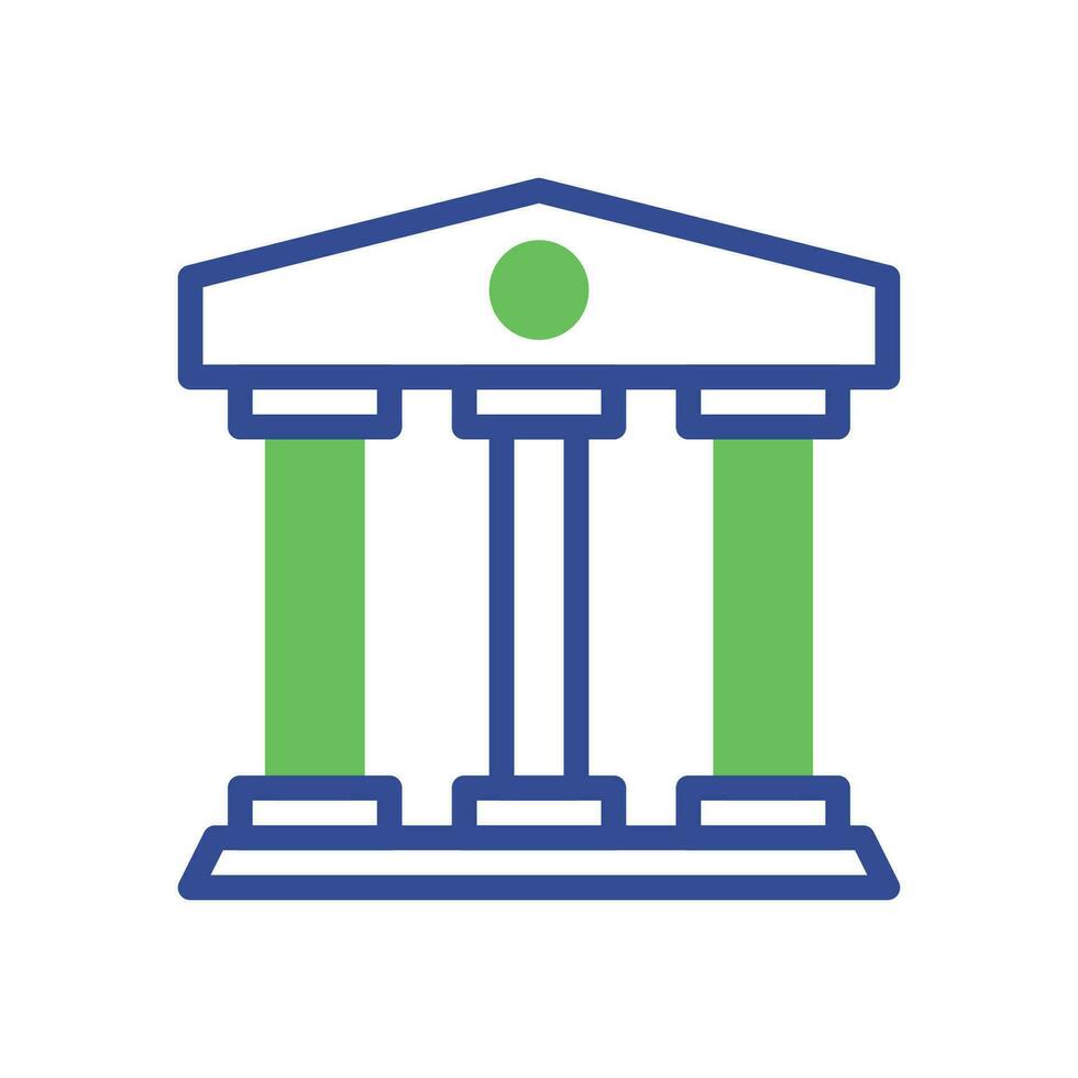 bancário ícone duotônico verde azul o negócio símbolo ilustração. vetor