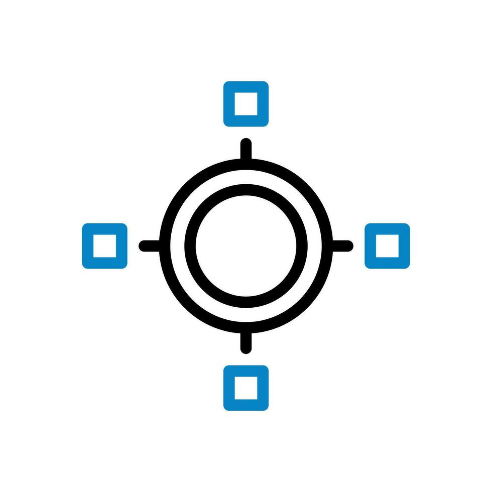 gráfico ícone duocolor azul Preto o negócio símbolo ilustração. vetor