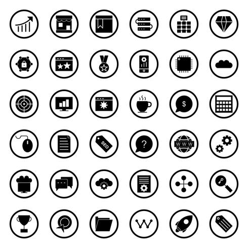 Conjunto de vetor SEO Search Engine Optimization Icons