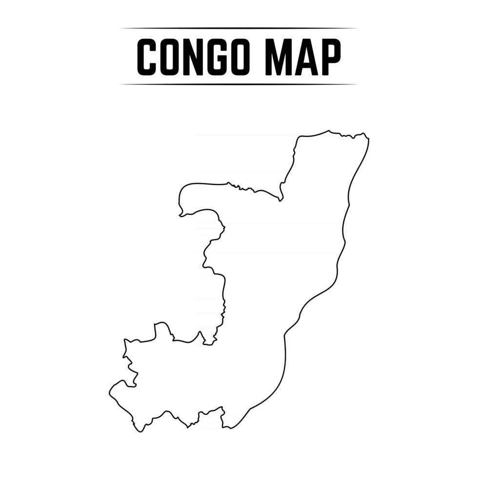 delinear mapa simples de congo vetor