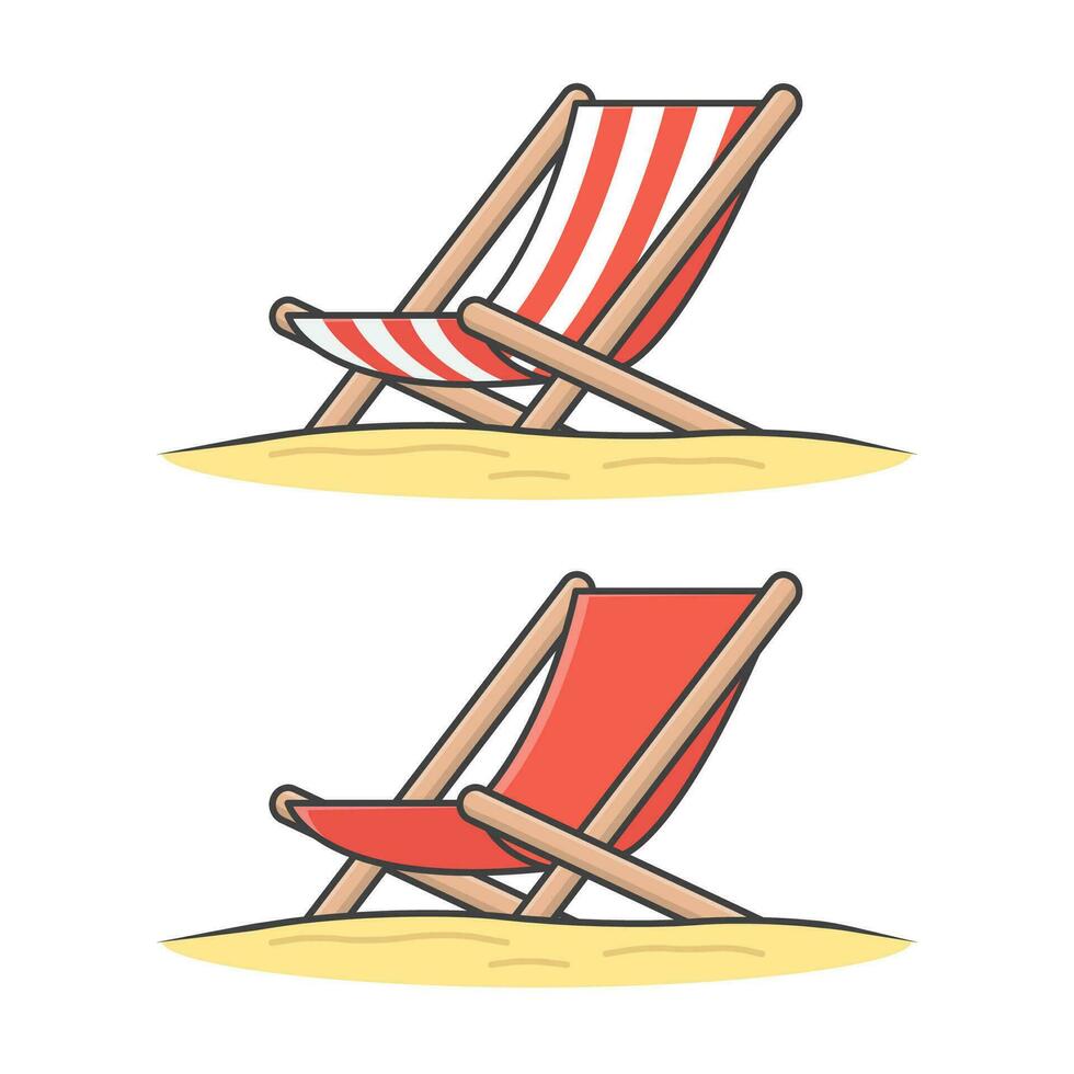 de madeira chaise salão vetor ícone ilustração. de praia cadeira de madeira plano ícone. conceito do verão feriado