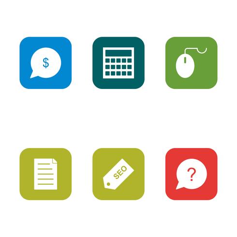 Conjunto de vetor SEO Search Engine Optimization Icons