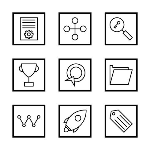 Conjunto de vetor SEO Search Engine Optimization Icons